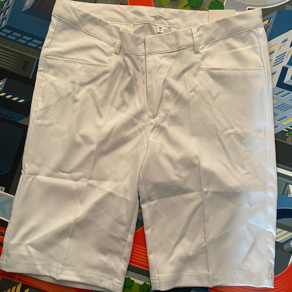 Ladies Solid Stretch Shorts White size:8 🏌️♀️⛳️